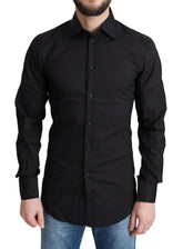 Dolce & Gabbana Black Cotton Blend Formal Dress Shirt -   -  Dolce & Gabbana.